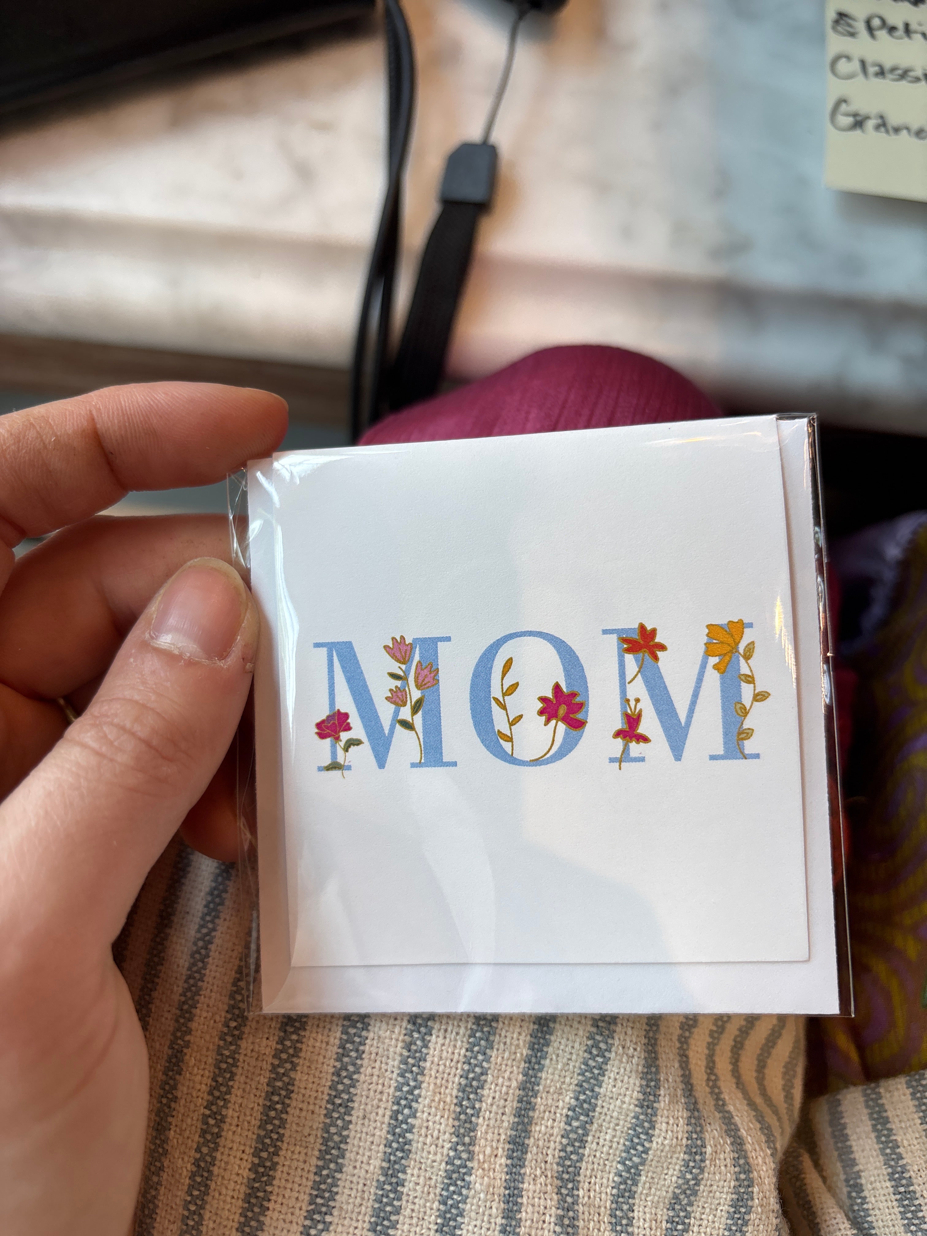 Mom Blue Floral Mini Card