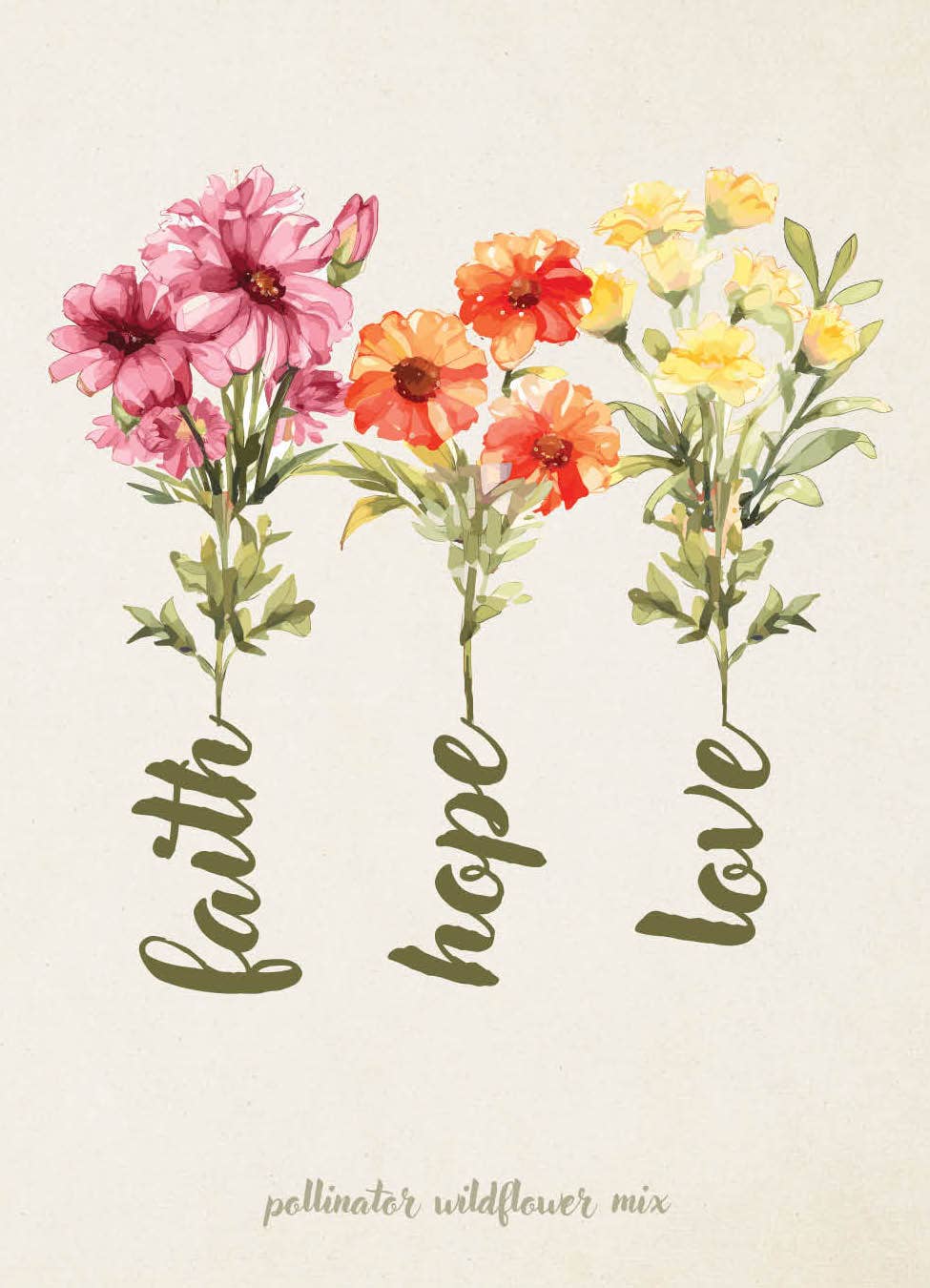 Faith Hope Love - Pollinator Wildflower Mix Seed Packets