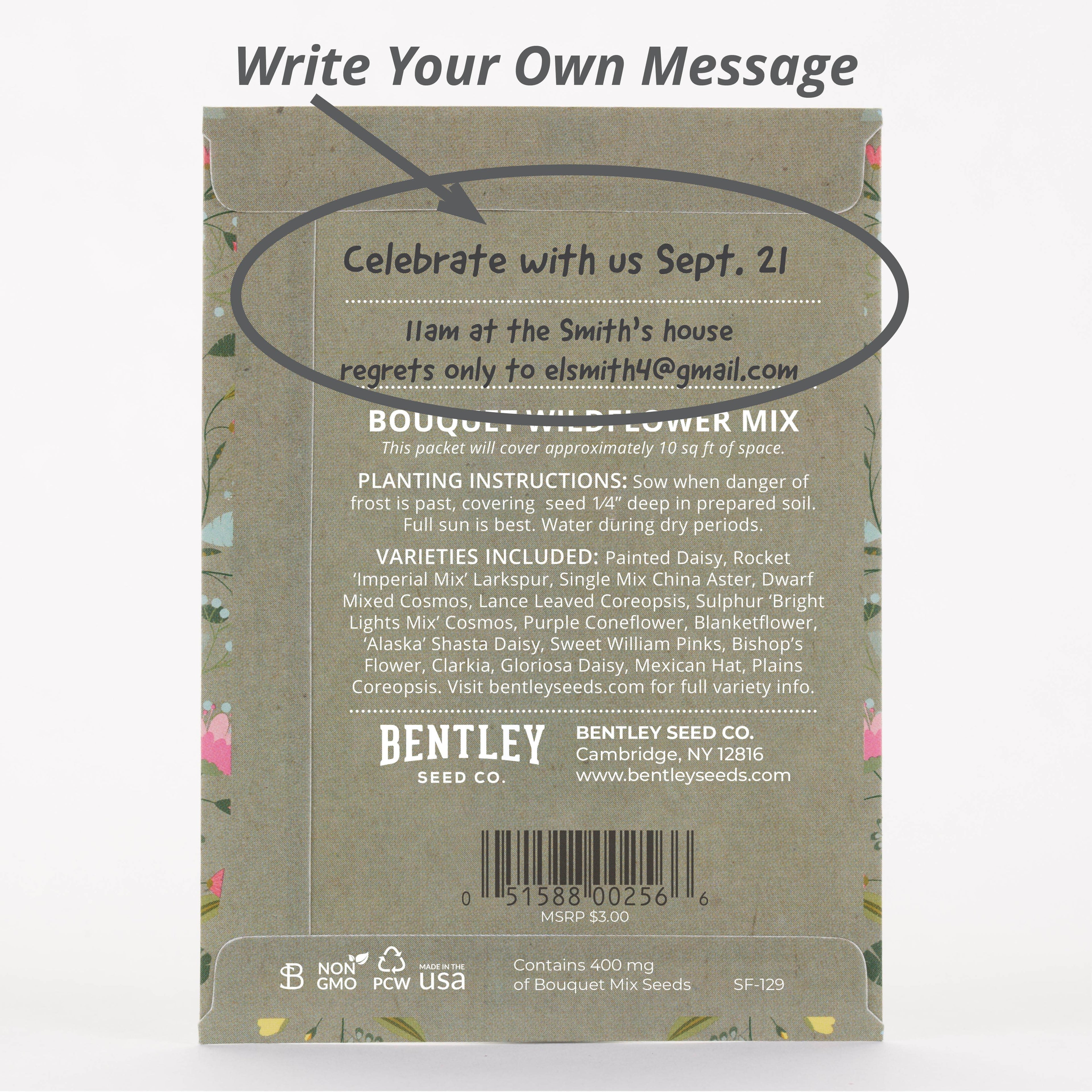 Oh Baby Baby Shower Sage Green - Bouquet Wildflower Seed