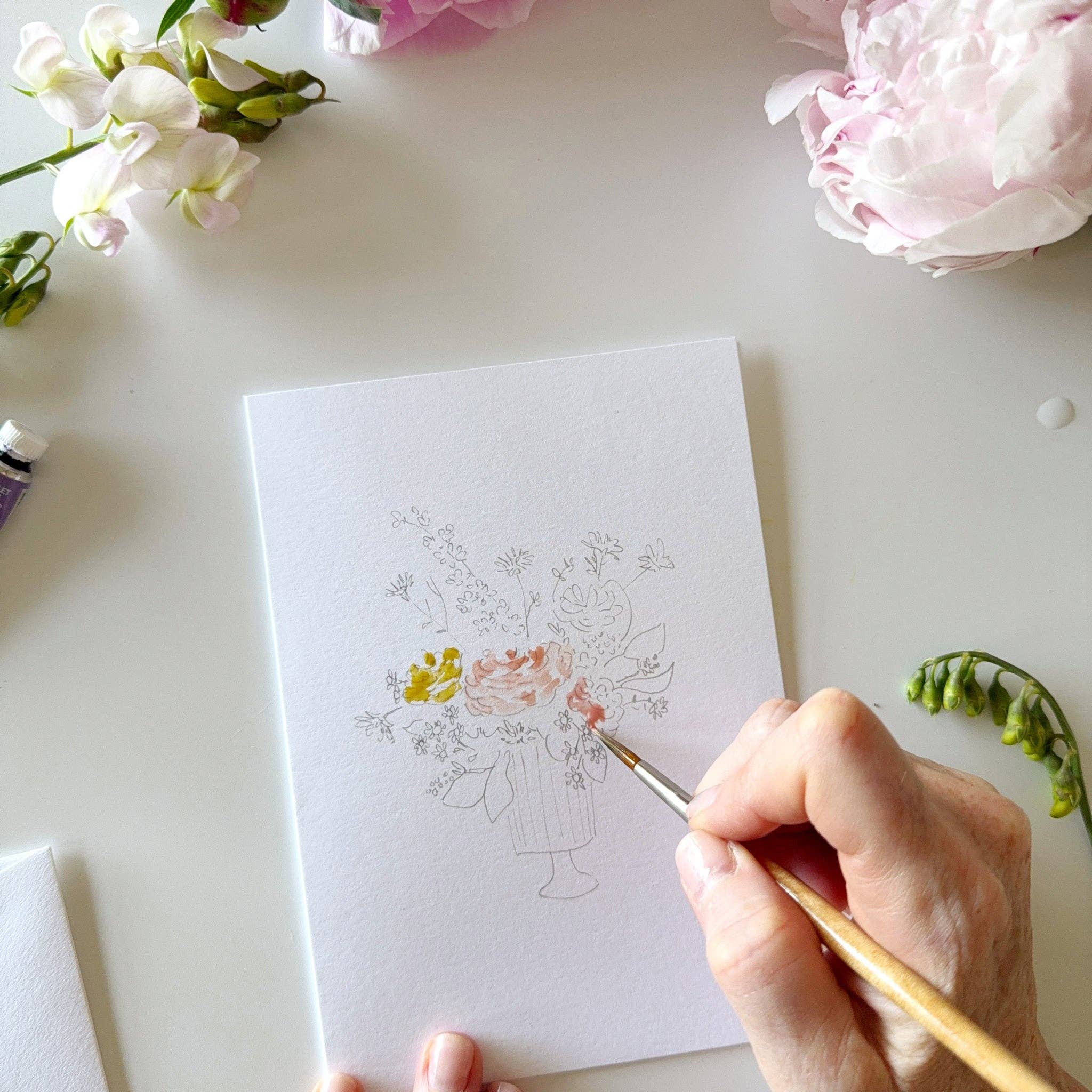 Bouquets paintable notecards