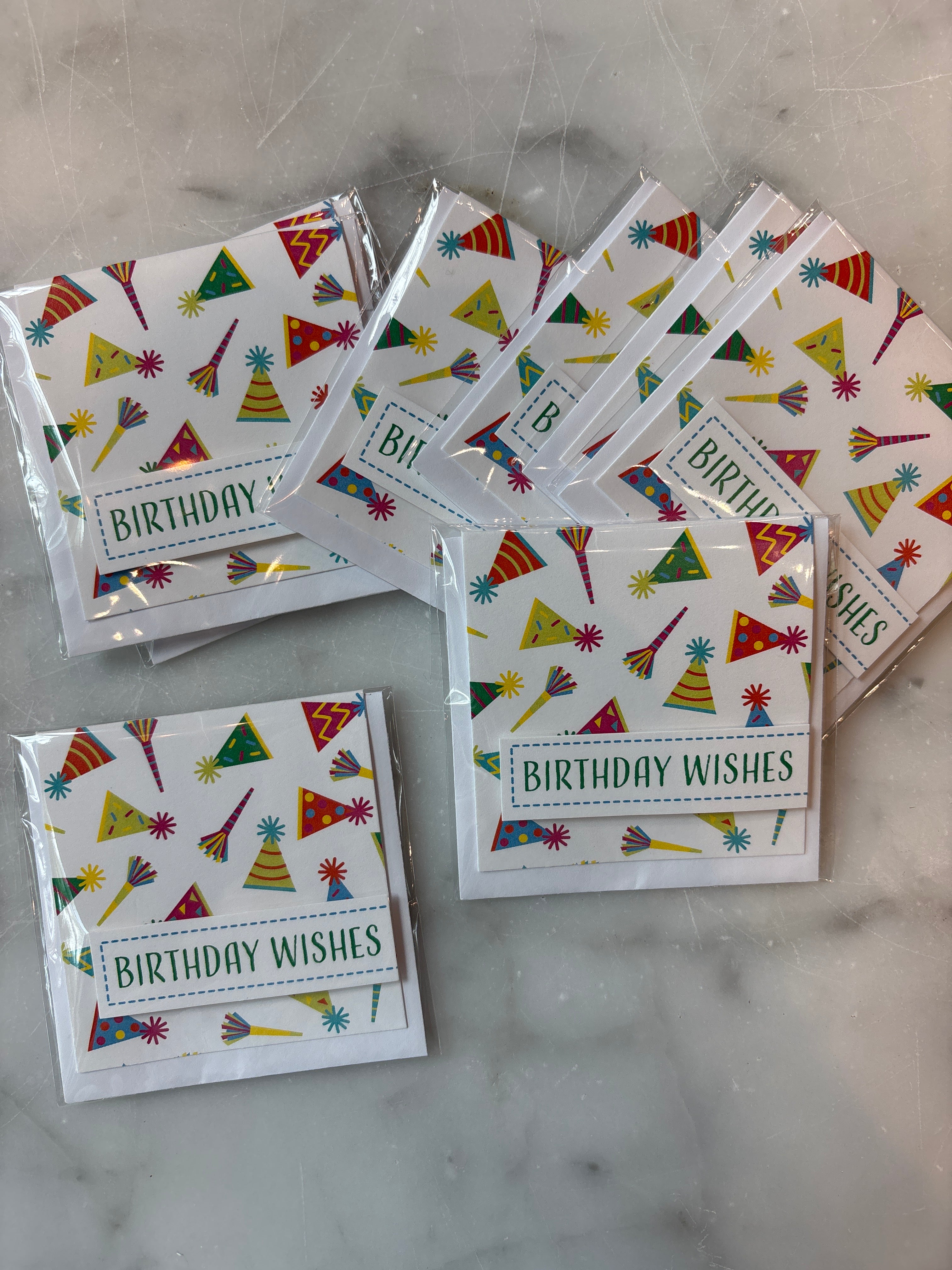 “Birthday Wishes” Party Hat Birthday Card Minis