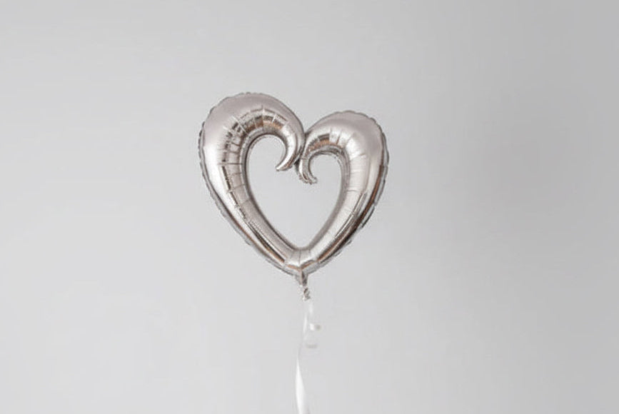 Silver Heart Balloon