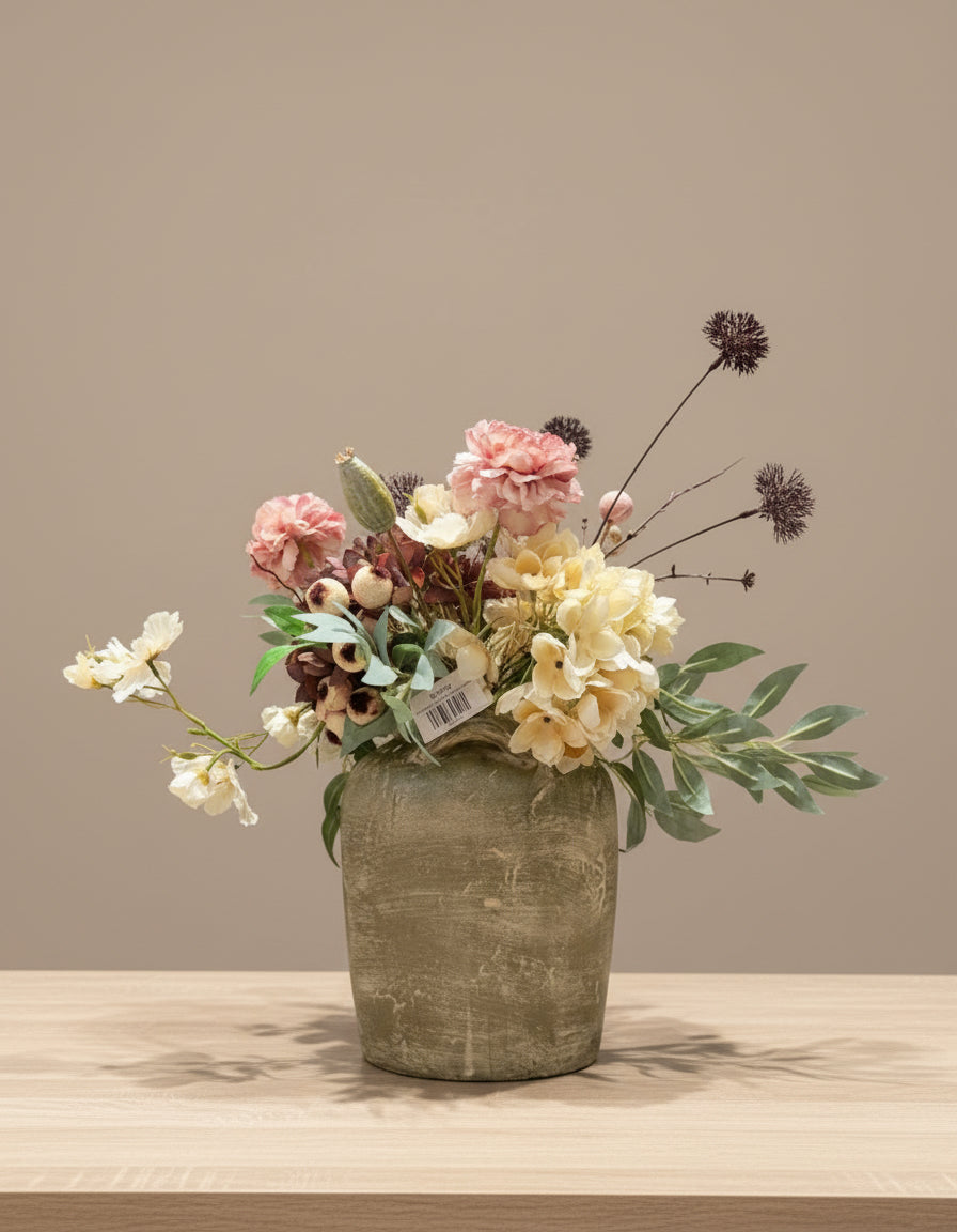 Carnation & Hydrangea Silk Arrangement