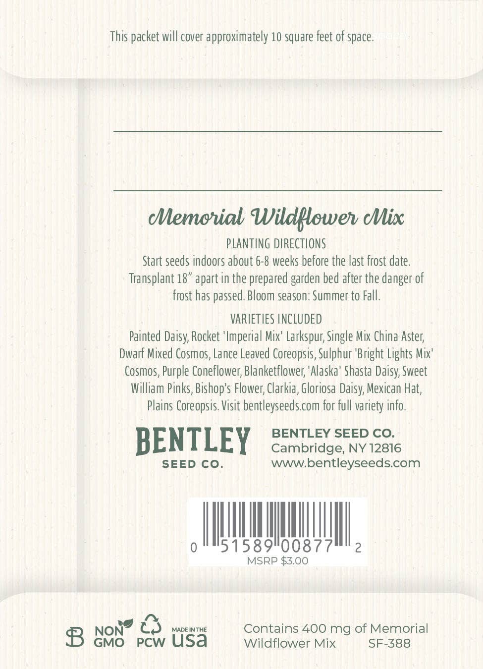 Sincere Condolences Religious Flower Cross - Wildflower Mix Seed