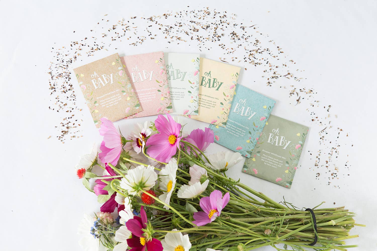 Oh Baby Baby Shower Sage Green - Bouquet Wildflower Seed