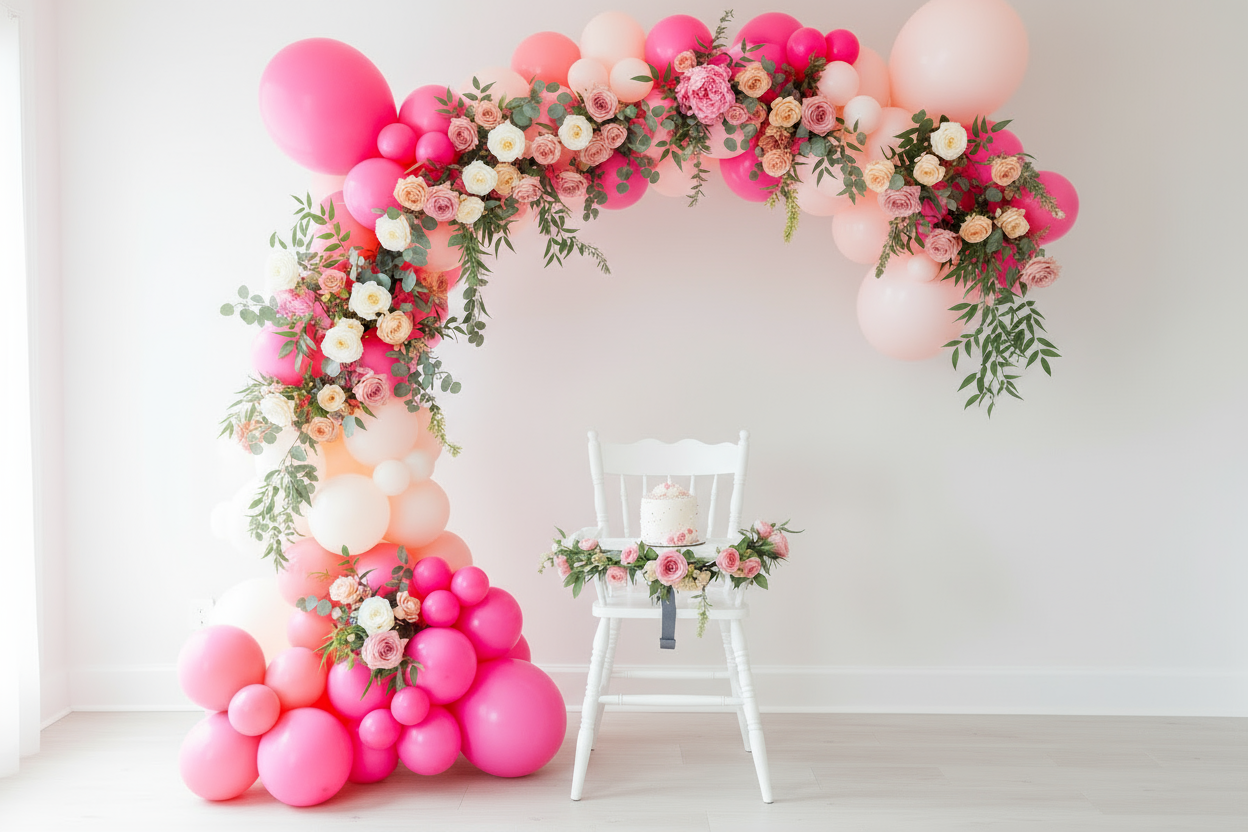 show balloons and flowers