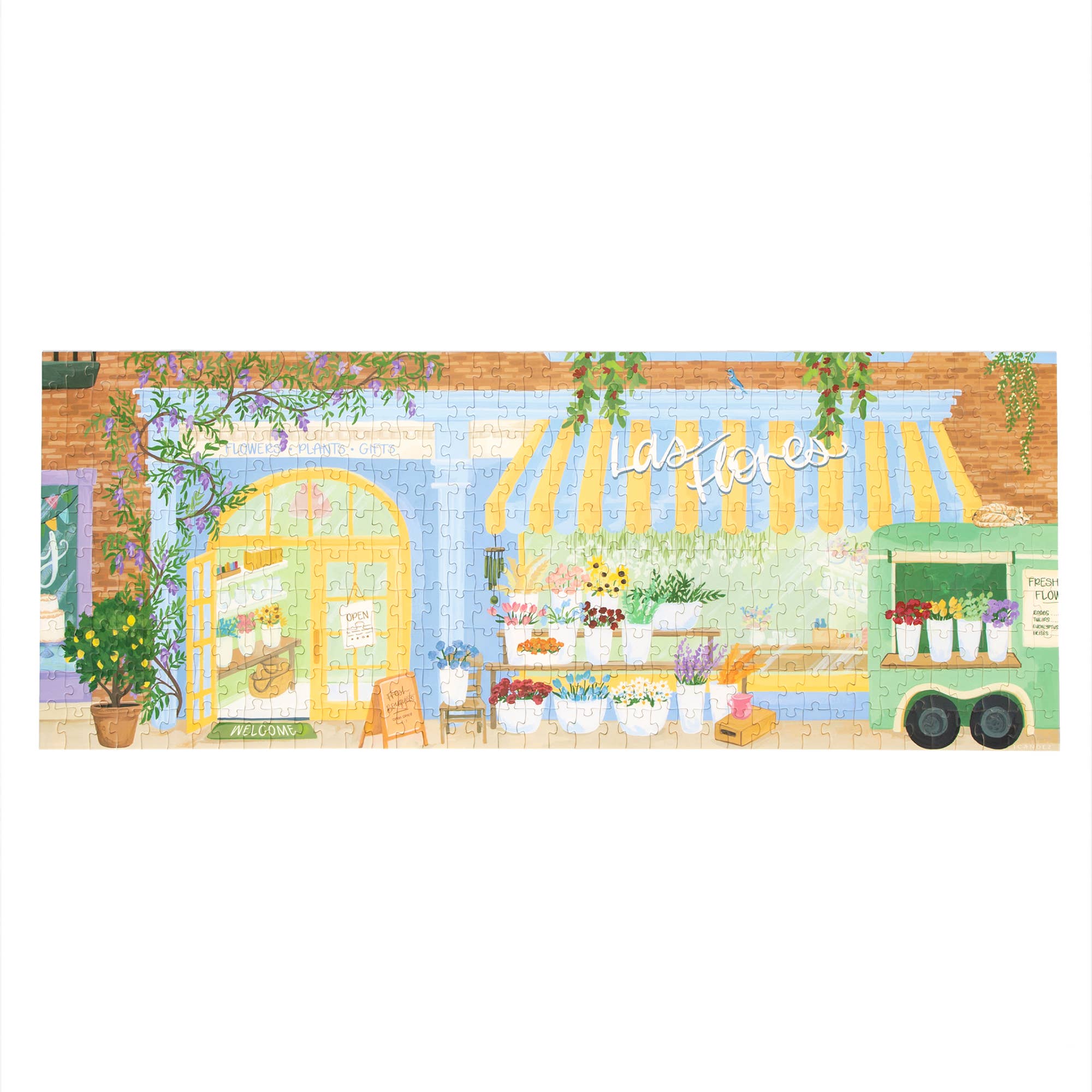 Flower Shop - 400 Piece Panoramic Jigsaw Puzzle&
