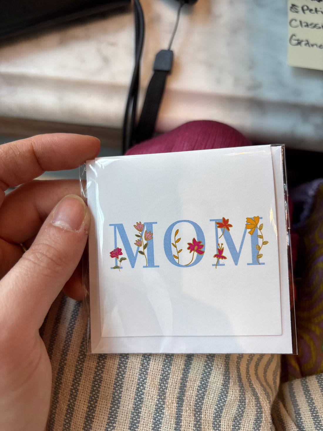 Mom Blue Floral Mini Card