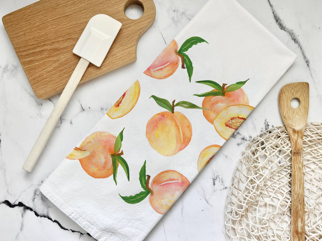 Peaches Tea Towel