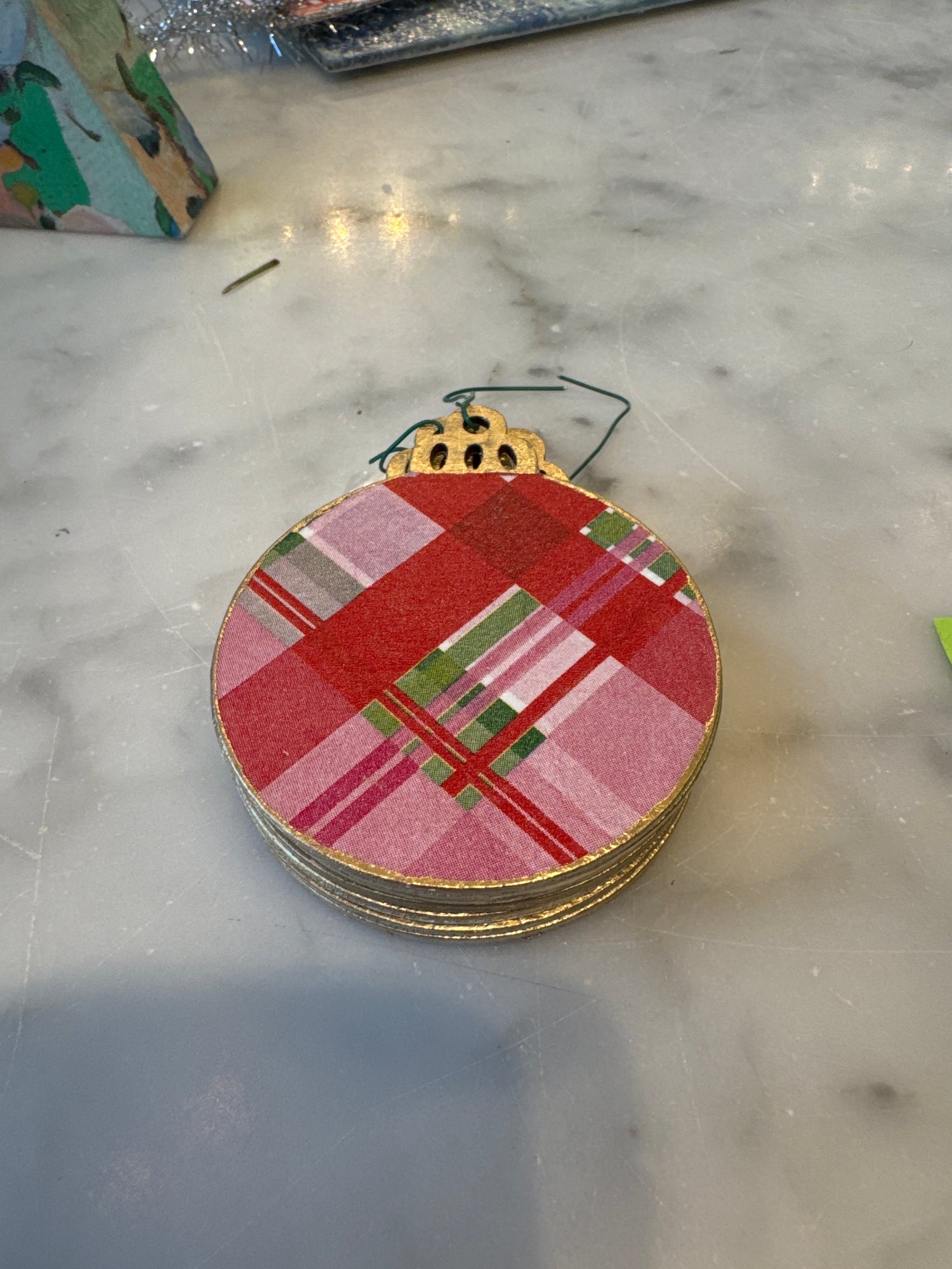 Pretty plaid ornaments