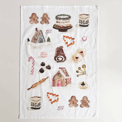 Christmas sweets tea towel