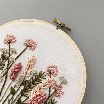 Hand Embroidery Kit - Meadow in Blush &amp; Olive