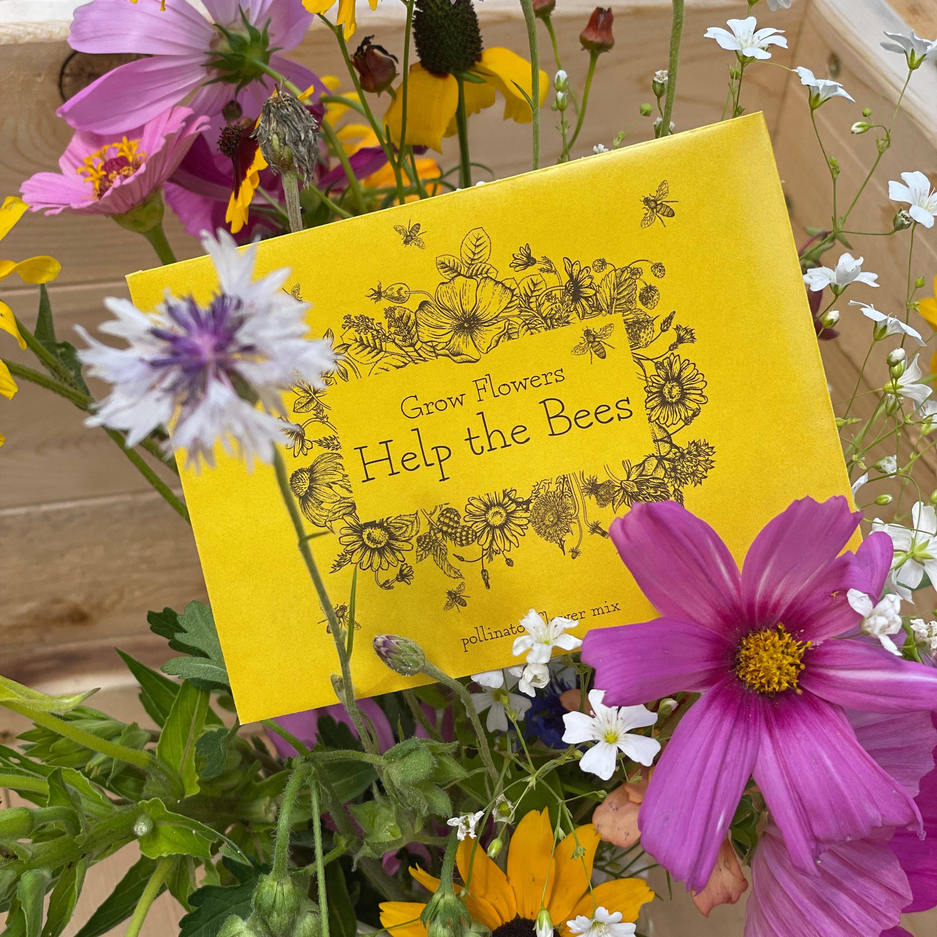 Grow Flowers Help the Bees - Pollinator Wildflower Seed Packets
