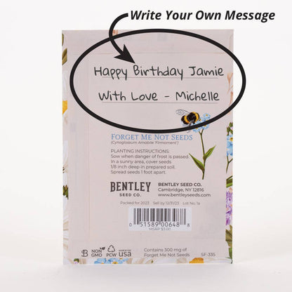 Happy Birthday - Bee - Forget Me Not Seed Packets