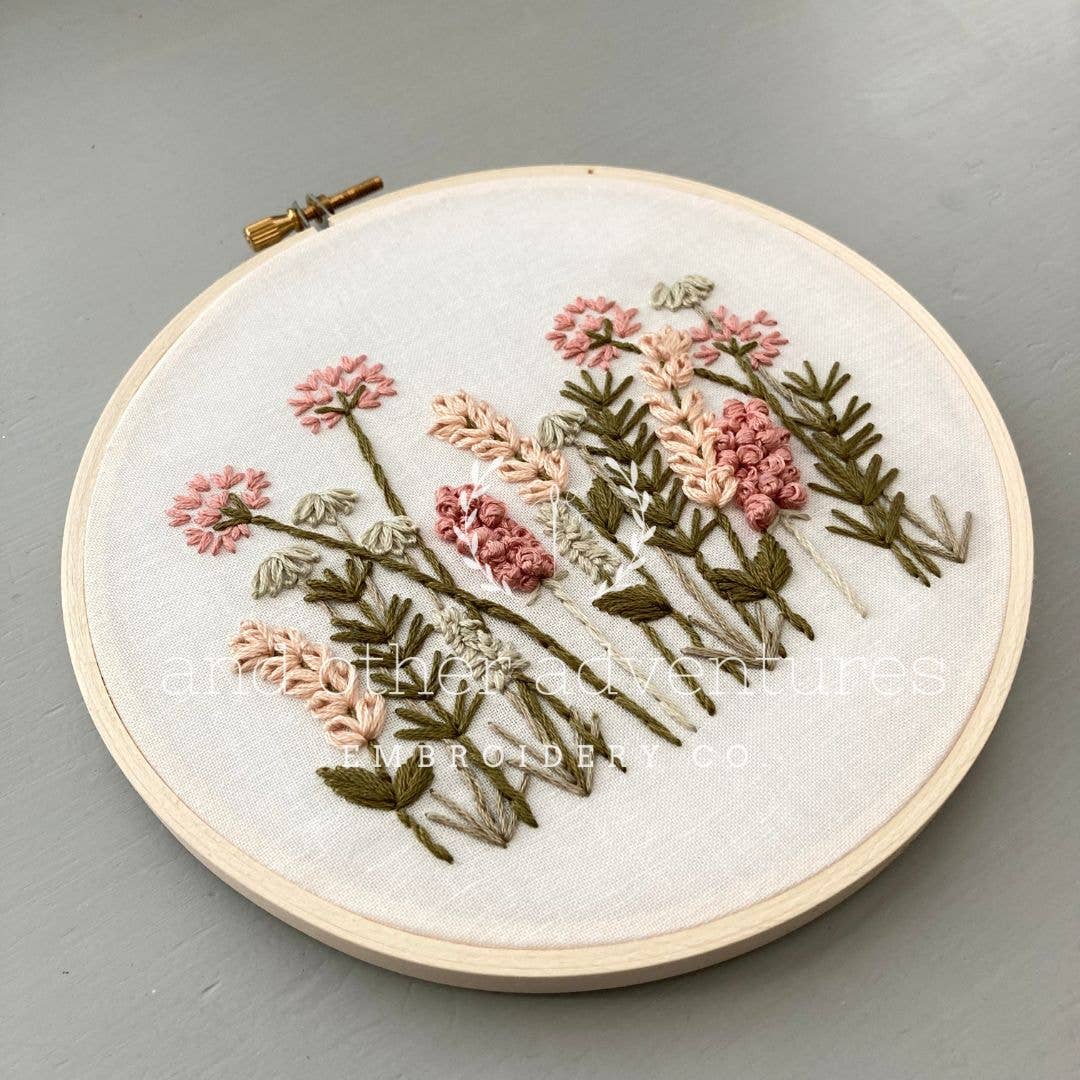 Hand Embroidery Kit - Meadow in Blush &amp; Olive