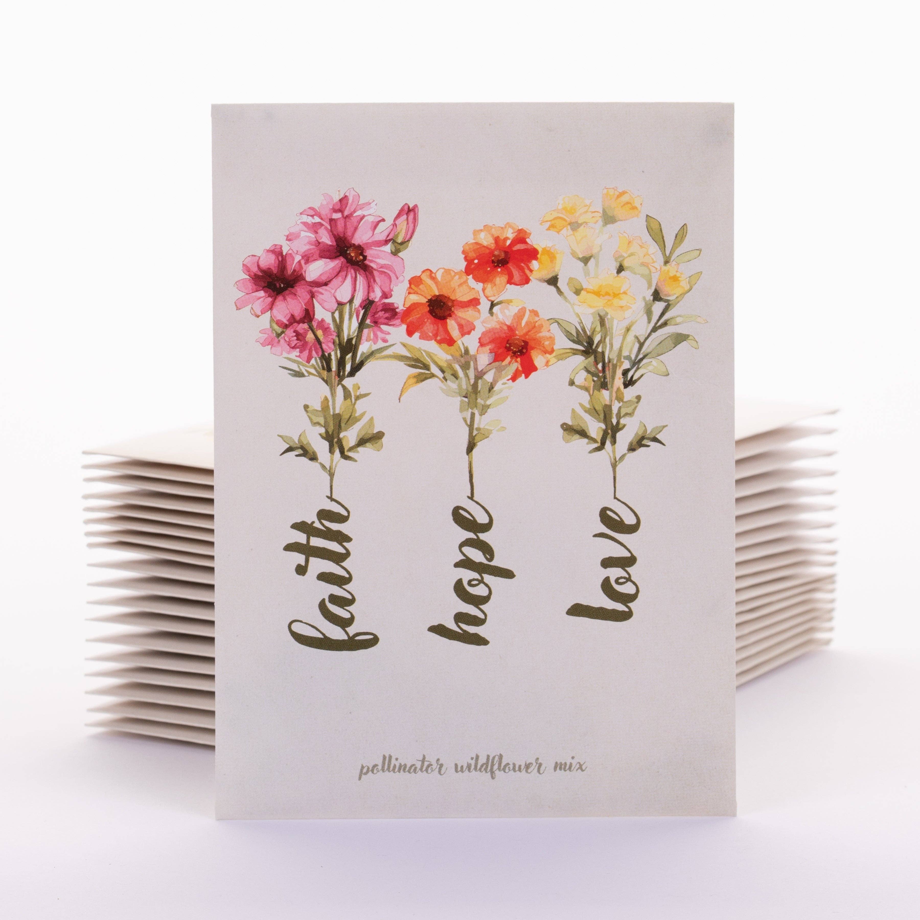 Faith Hope Love - Pollinator Wildflower Mix Seed Packets