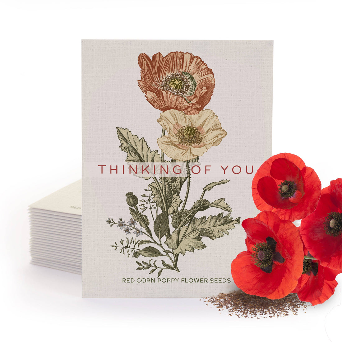 Thinking of You Classic Vintage Art - Corn Poppy Seed Packets