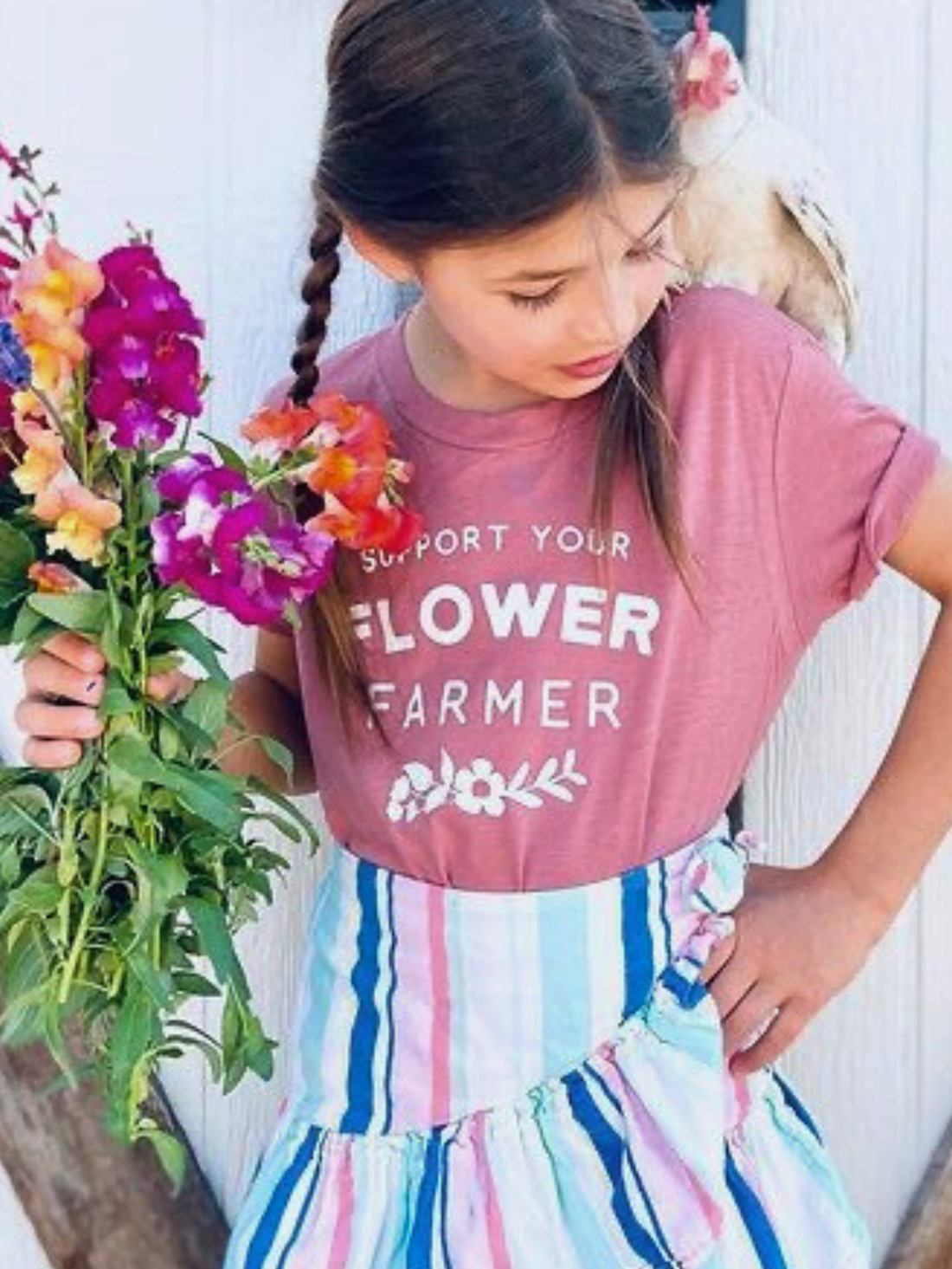 Support Flower Farmer T shirt | Kids Graphic Tee