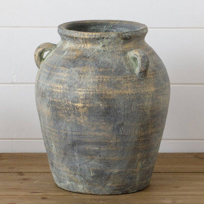 Terracotta Vase Distressed Black with Gold (PC)