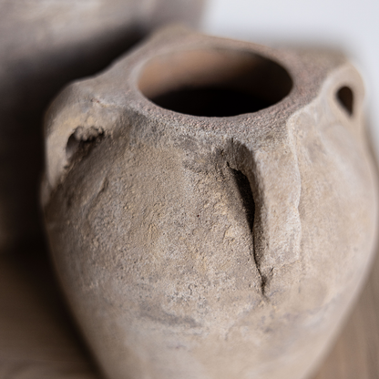 Blanc Beige Wash Vase With Handles Small