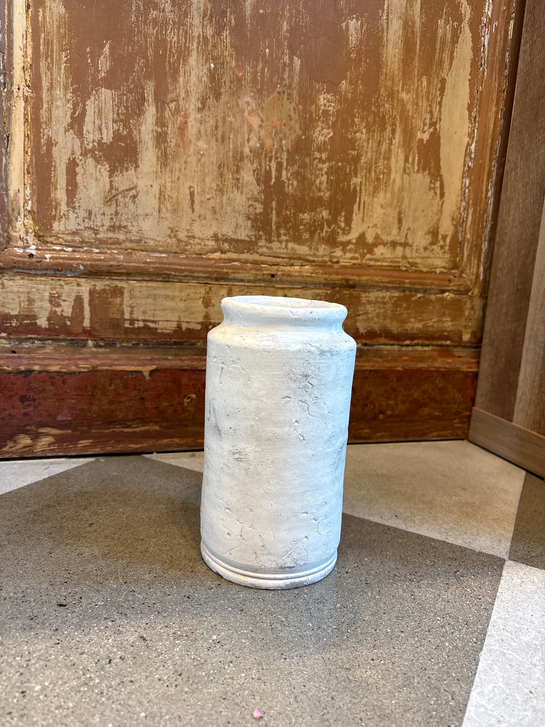 Round Cement Pot Beige/Light Grey