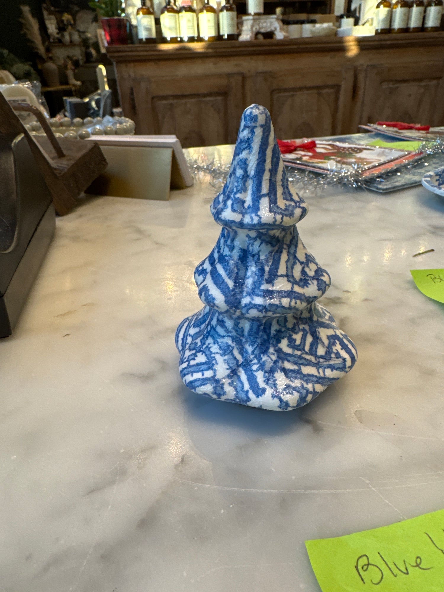 Blue Willow inspired small Christmas tree