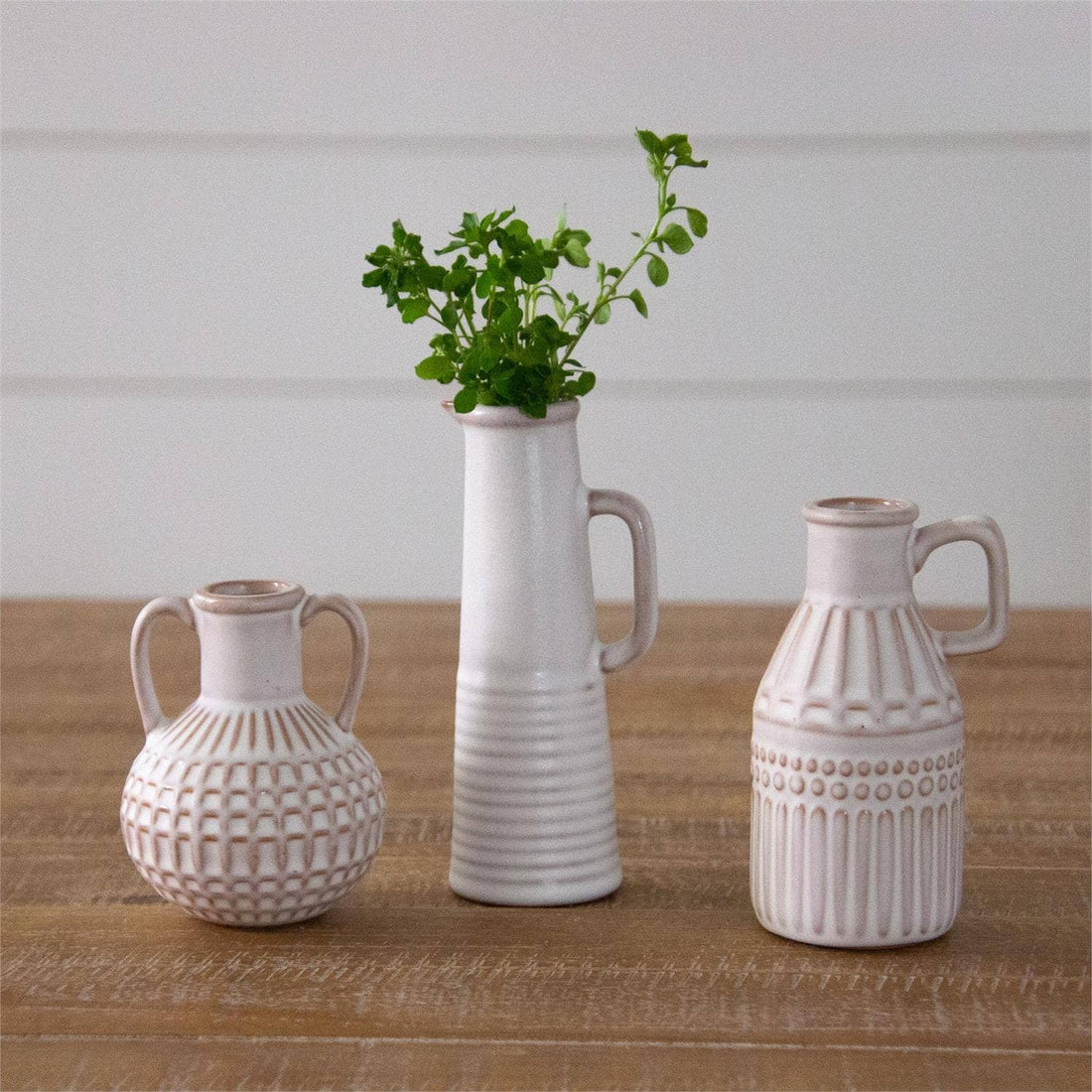 Reactive Glaze Patterned Bud Vases (Set of 3)