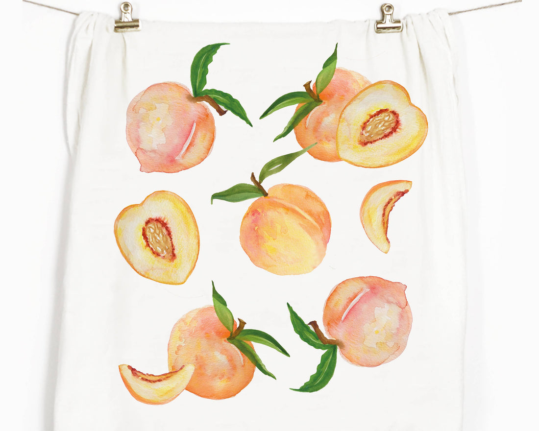 Peaches Tea Towel
