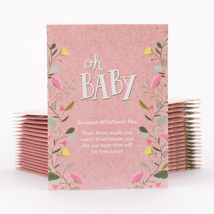 Oh Baby Baby Shower Pink - Bouquet Wildflower Seed Packet