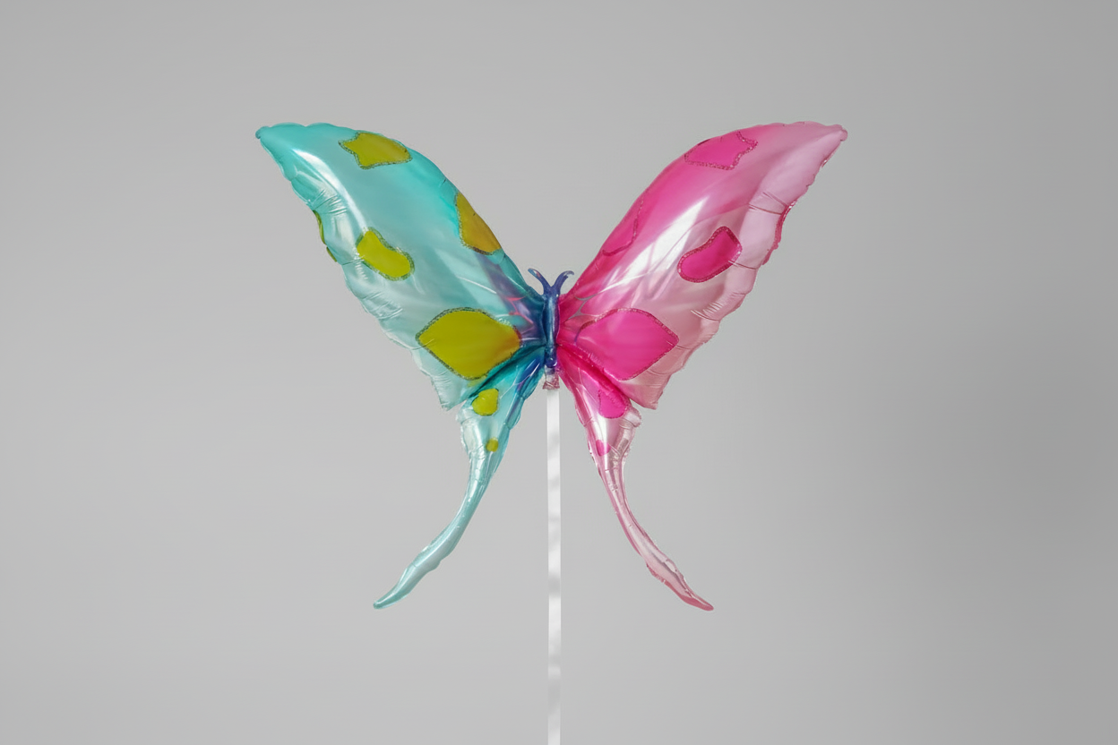 Pink &amp; Blue Butterfly Foil Balloon 40"