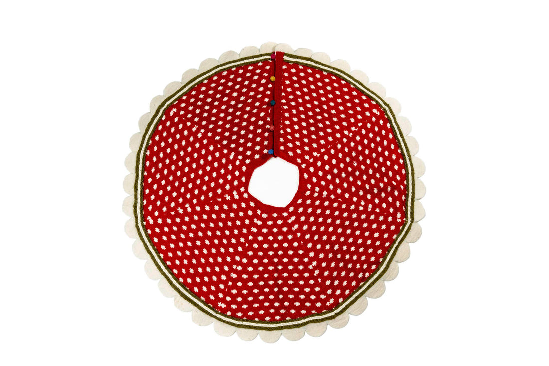 Dot Tree Skirt - Red