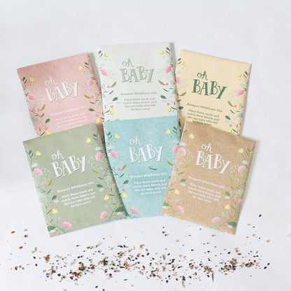 Oh Baby Baby Shower Sage Green - Bouquet Wildflower Seed
