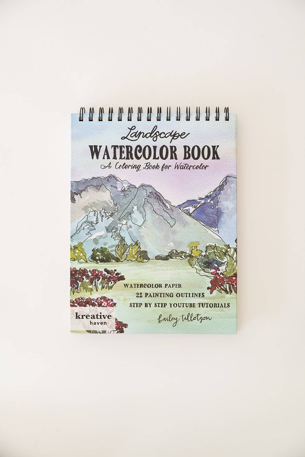 Landscape Watercoloring Book-21Outlines with Video Tutorials