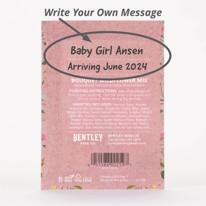 Oh Baby Baby Shower Pink - Bouquet Wildflower Seed Packet