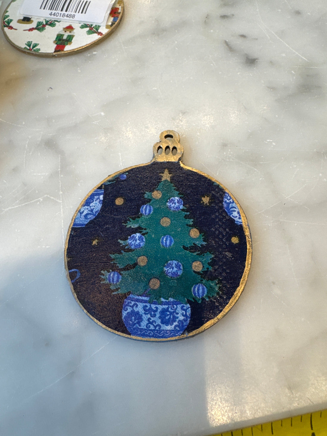 Blue Willow inspired Christmas tree ornament