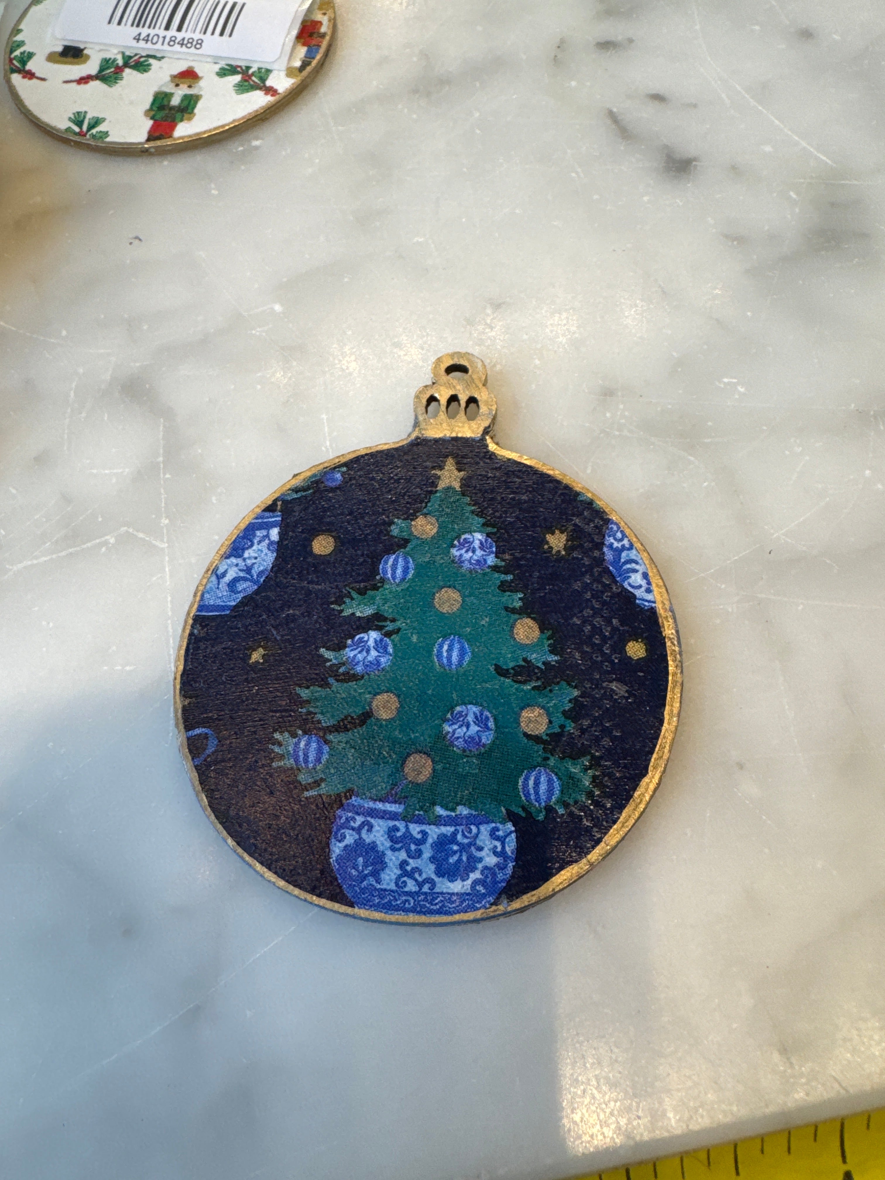 Blue Willow inspired Christmas tree ornament
