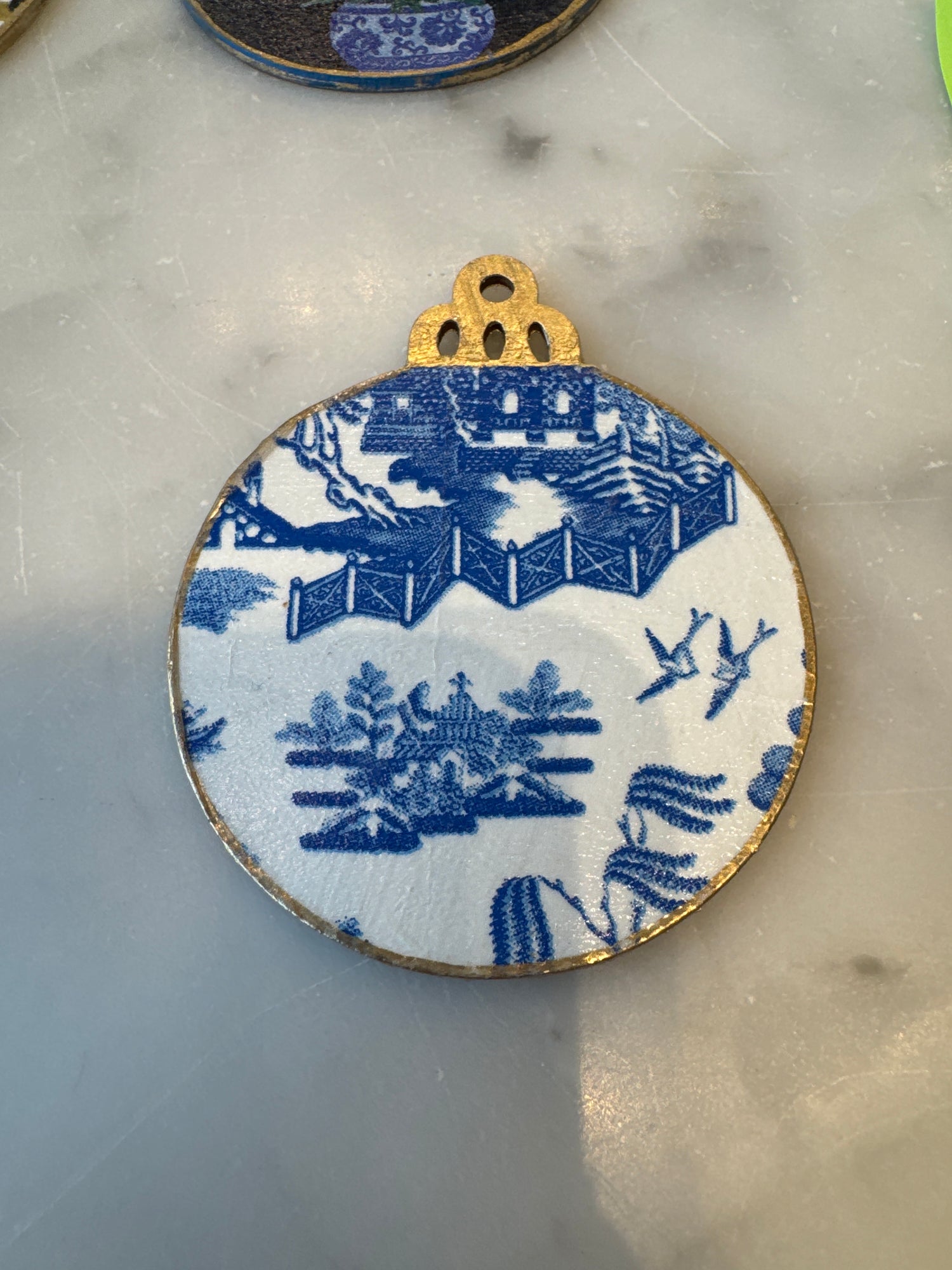 Blue Willow inspired ornament