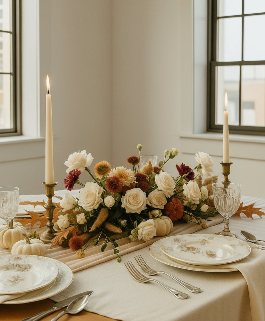 The Grateful Table Arrangement: Conversation Height