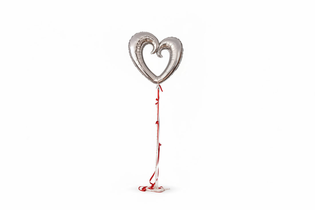 Silver Heart Balloon