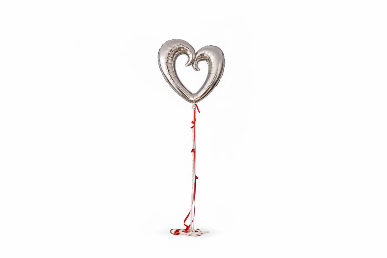 Silver Heart Balloon