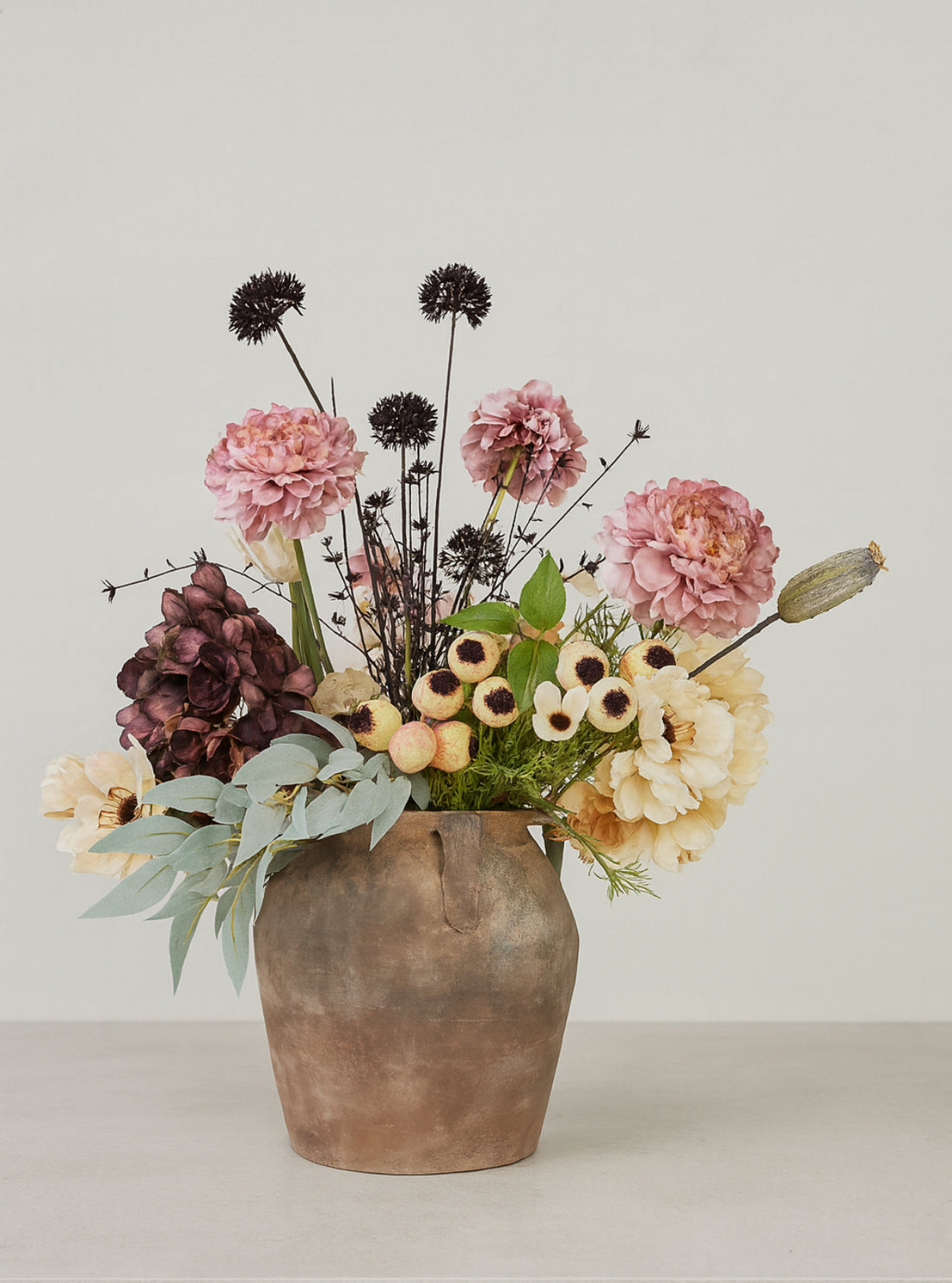 Carnation &amp; Hydrangea Silk Arrangement