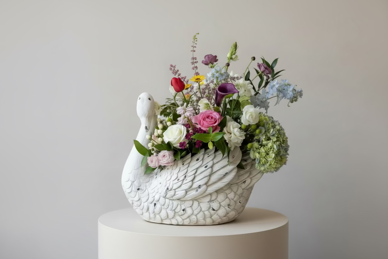 The Blushing Swan Arrangement