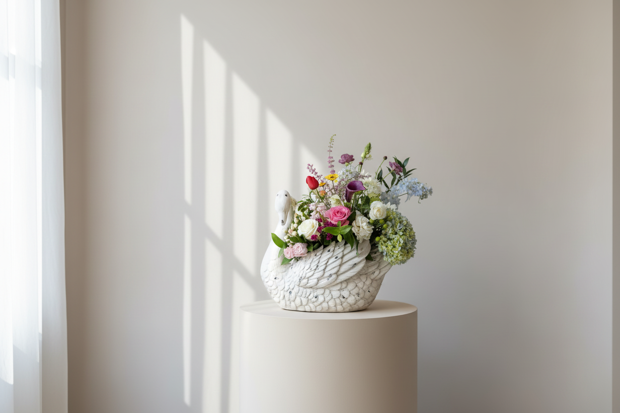 The Blushing Swan Arrangement