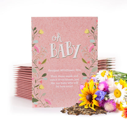 Oh Baby Baby Shower Pink - Bouquet Wildflower Seed Packet