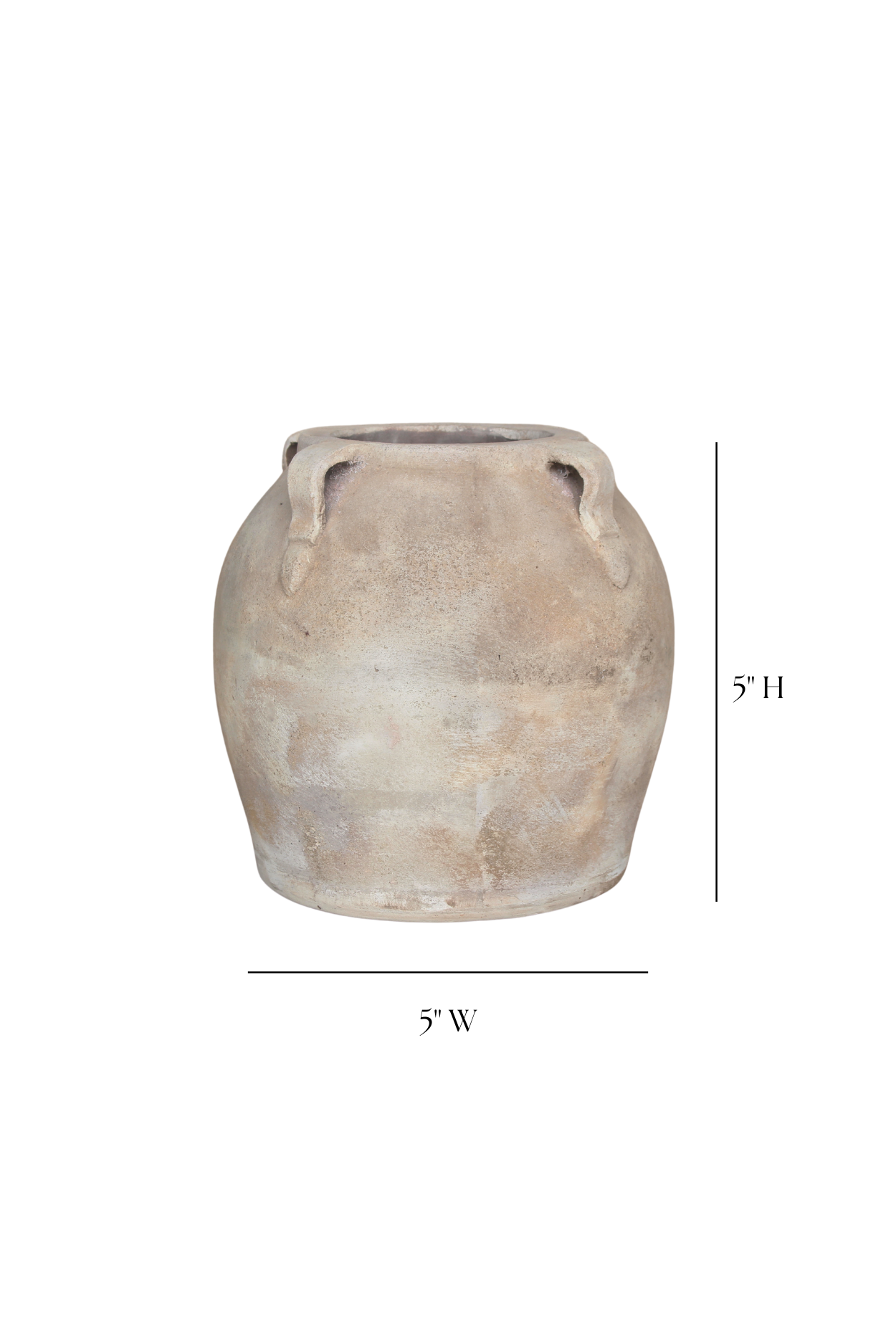 Blanc Beige Wash Vase With Handles Small