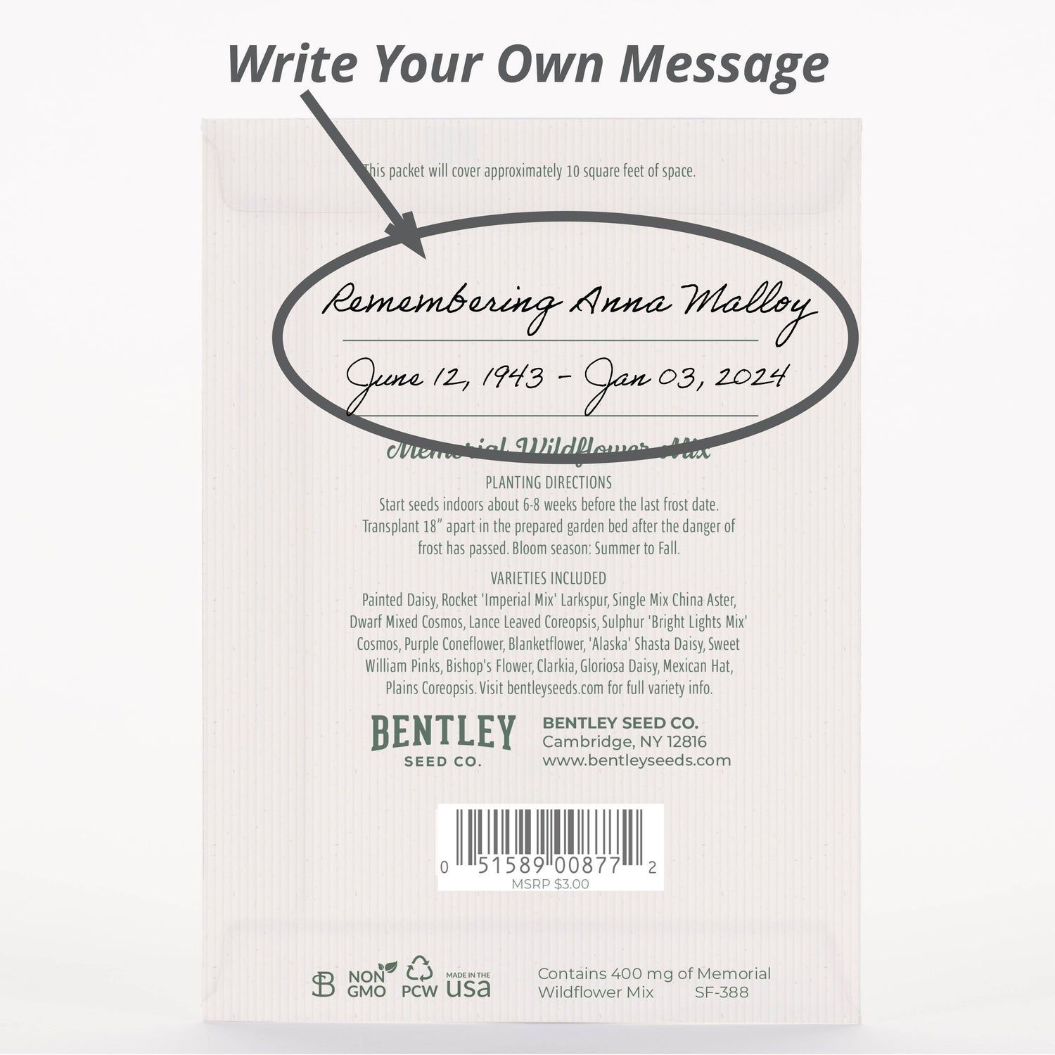 Sincere Condolences Religious Flower Cross - Wildflower Mix Seed