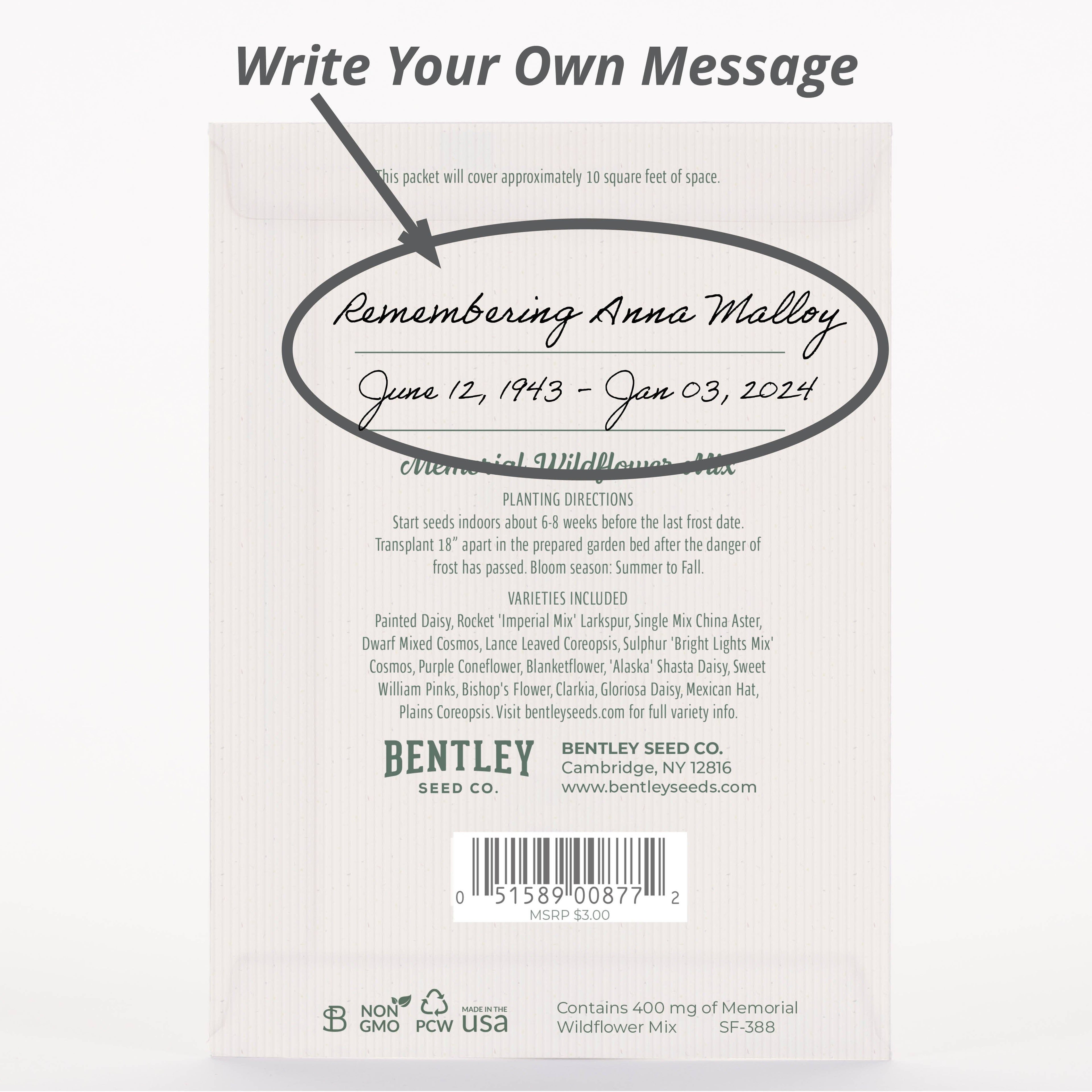 Sincere Condolences Religious Flower Cross - Wildflower Mix Seed