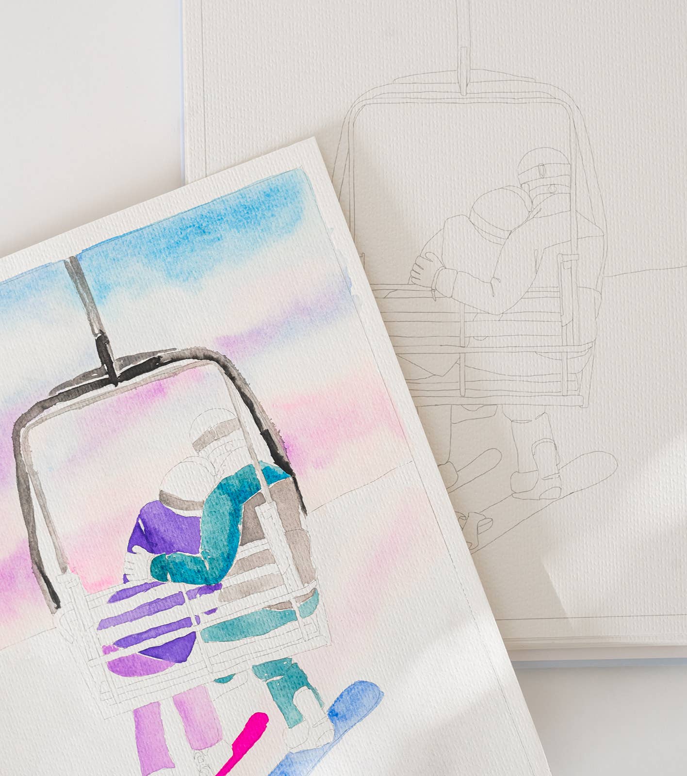 Landscape Watercoloring Book-21Outlines with Video Tutorials