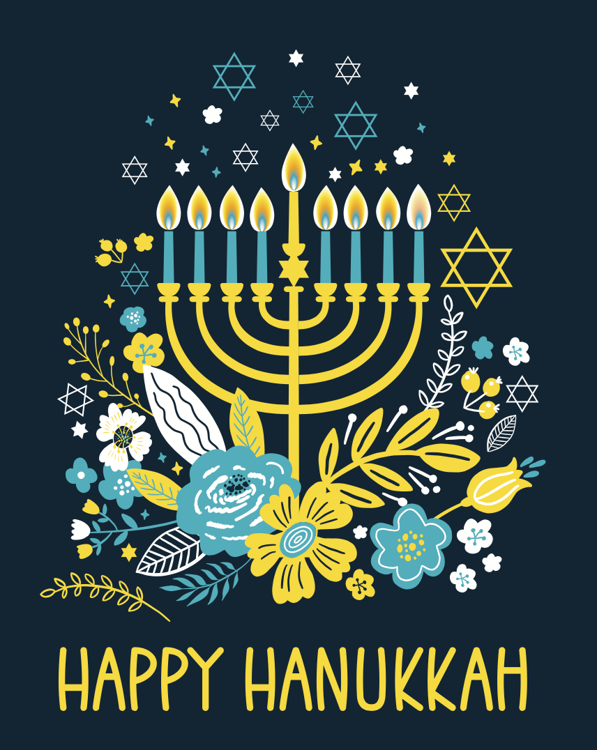 Happy Hanukkah Menorah - Wildflower Mix Seed