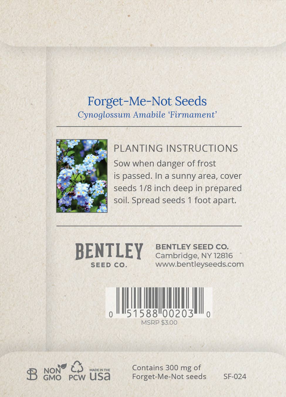 Beloved Friend - Forget Me Not Seed Packet